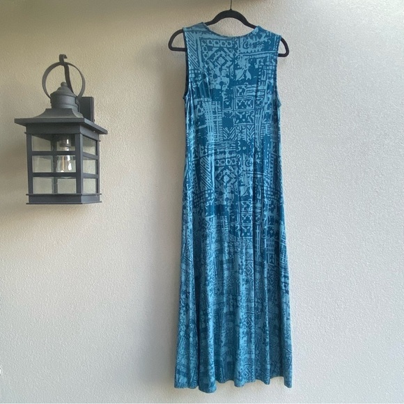 Soft Surroundings Tulum Dark Teal Bohemian Maxi Dress Size M - Picture 3 of 7